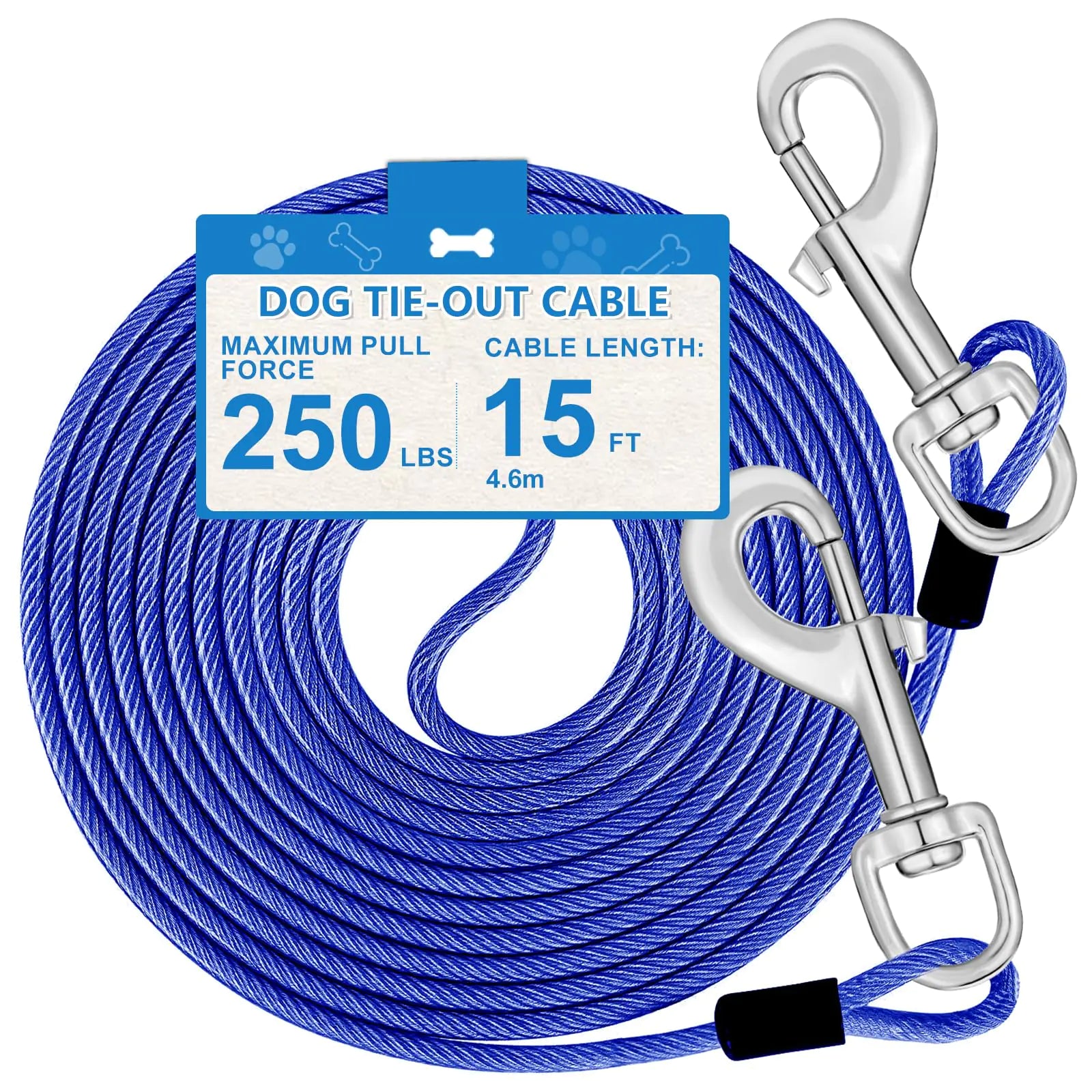 MegaForce 15ft Heavy Duty Dog Tie Out Cable