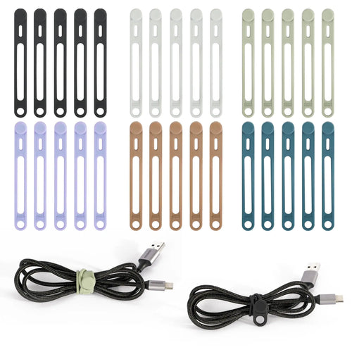 30-Pack Multi-Use Silicone Cable Wraps
