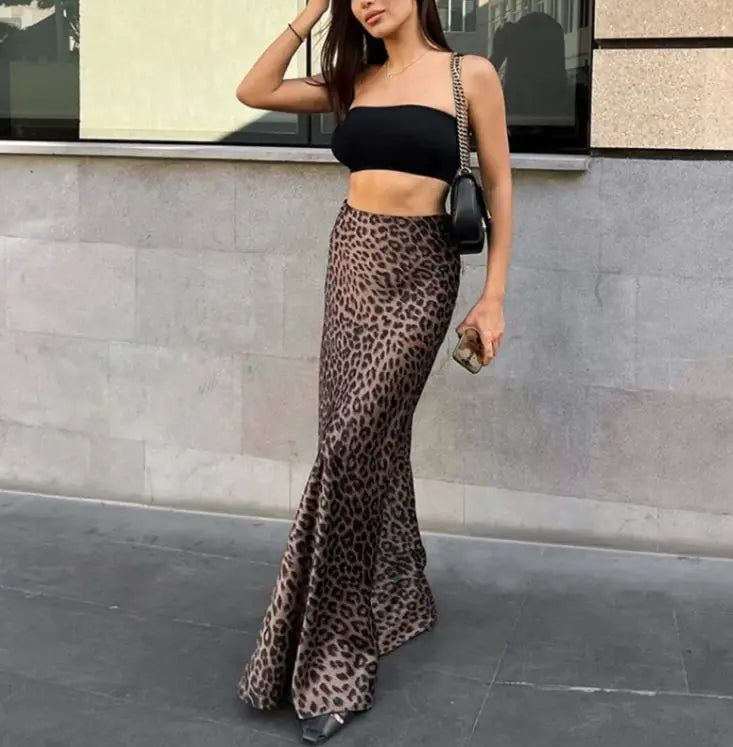 Leopard Mermaid Dress Women's Style