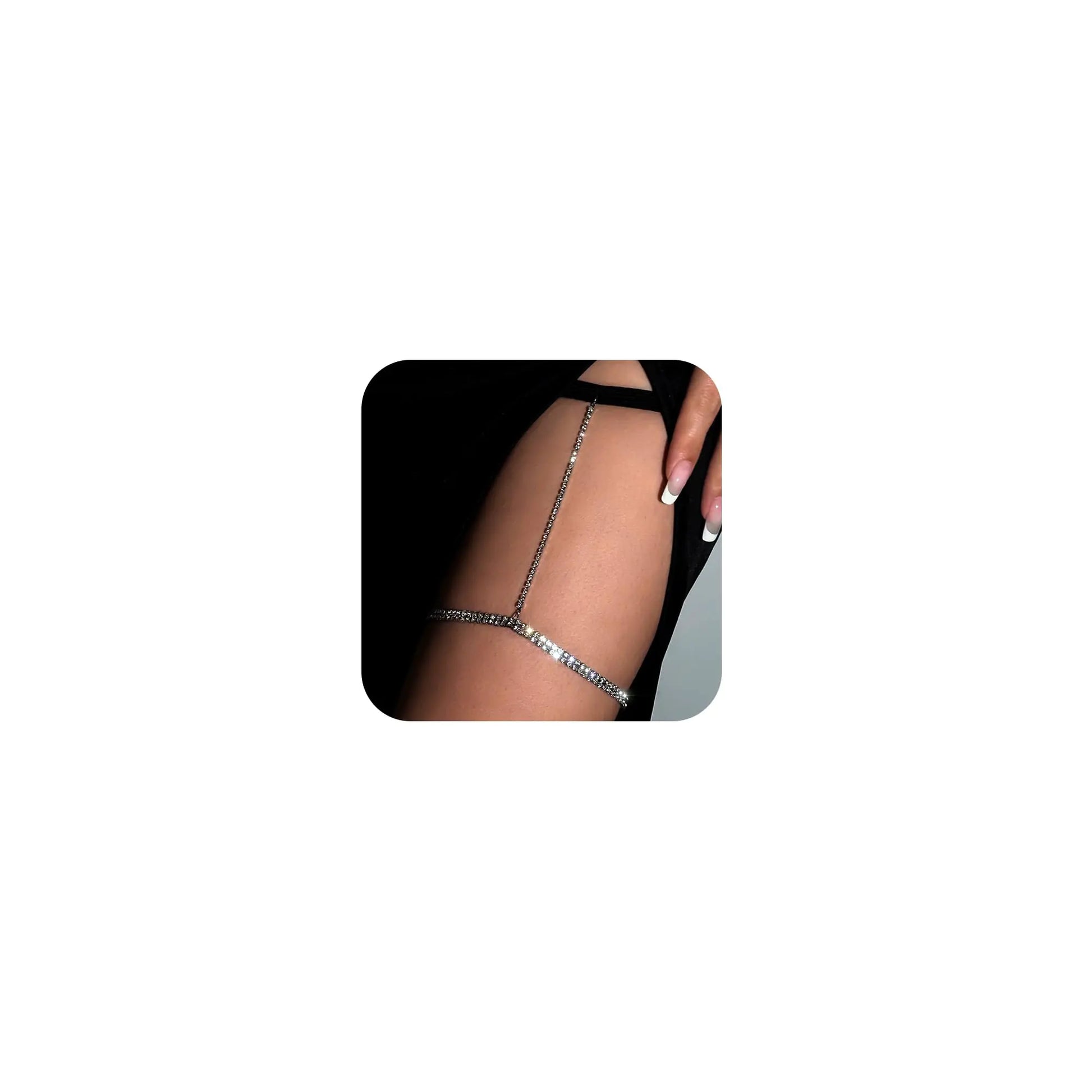 Silver Rhinestone Thigh Chain