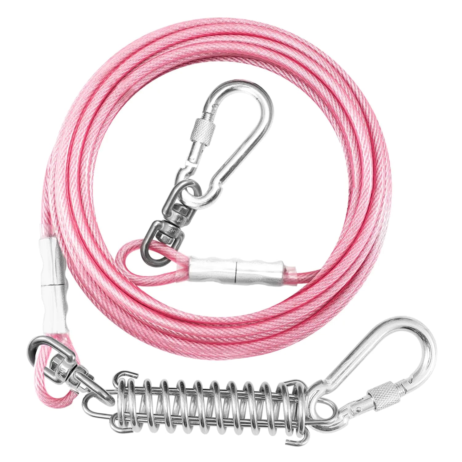 Outdoor Heavy Duty Dog Lead Line 30FT - Pink