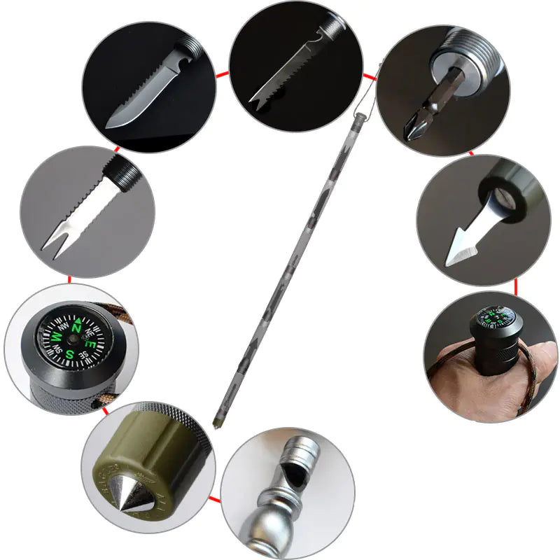 Outdoor Tactical Walking Stick for Hiking and Camping